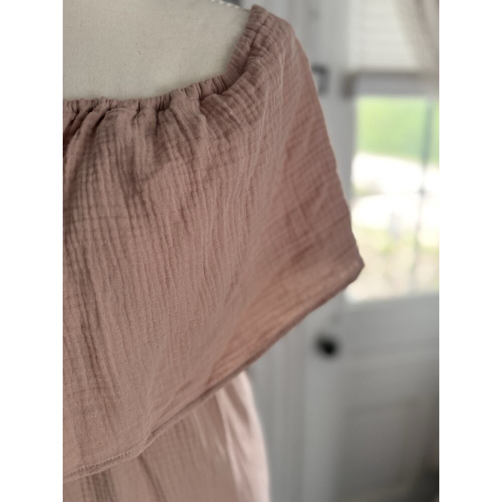 Worth Collective maxi Dress, Large Pink off Shoulder, Boho Gauze cottage Core - Picture 3 of 5